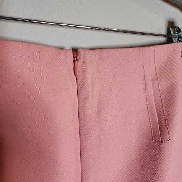 Ann Taylor Loft Pink Skirt Front Pockets Size 8 Twill Cotton Spandex - Picture 6 of 13